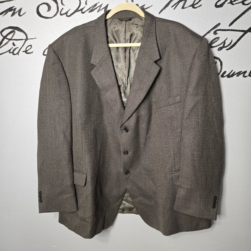 Vintage Warren Sewell Mens Gray Lined Three Button Suit Blazer Coat, 52R